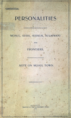 Personalities: Mosul, Arbil, Kirkuk, Sulaimani