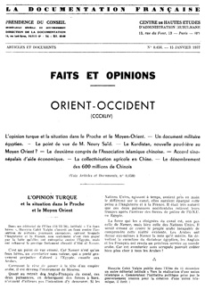 Faits et Opinions, Orient-Occident, n° 0.450
