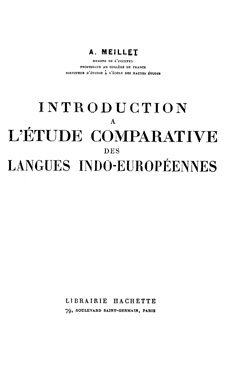 Introduction à l'Etude Comparative des Langues Indo-Européennes