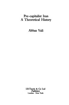 Pre-Capitalist Iran, a Theoretical History
