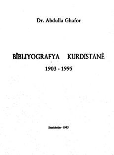Bîbliyografya Kurdistanê: 1903-1995