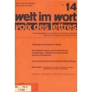 Voix des lettres / Welt im wort 