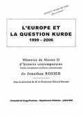L’Europe et La Question Kurde 1999-2006