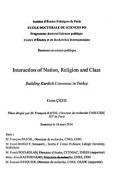 Interaction of Nation, Religion and Class Building Kurdish Consensus in Turkey