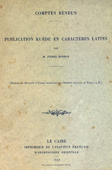 Comptes rendus : publication kurde en caractères latins