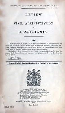 Review of the civil administration of Mesopotamia