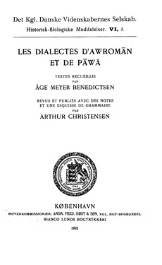 Les dialectes d'Awromān et de Pāwä