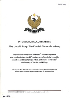 International Conference the Untold Story: the Kurdish Genocide in Iraq