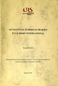 Le Statut du Kurdistan Irakien et le Droit International