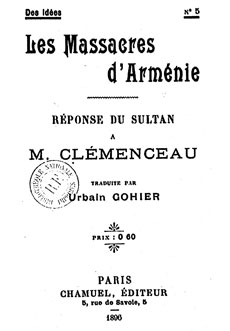 Lettre du Sultant Abdul-Hamid à M. Clemenceau